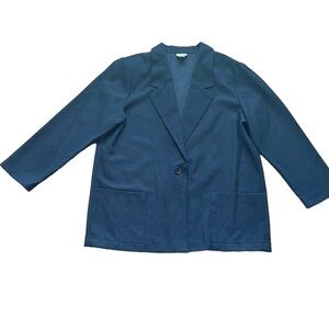 Modern Essentials women’s navy blue Vintage 80s boxy blazer Size Large